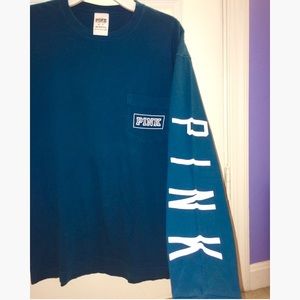 pink- long sleeve arm logo tee
